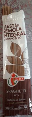 Spaghetti Pasta di semola integrale di grano duro front packaging