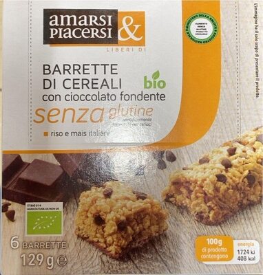 Barrette di cereali con cioccolato fondente