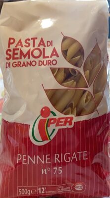 Pasta di semola di grano duro Penne rigate front packaging