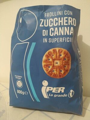 Frollini con zucchero di canna front packaging