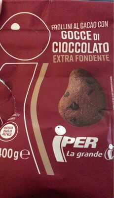 Frollini al cacao con gocce di cioccolato extra fondente