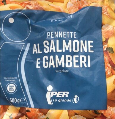 Pennette al salmone e gamberi