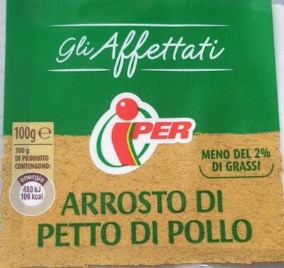 Arrosto di petto di pollo front packaging