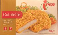 Cotolette con filetti di pollo surgelate