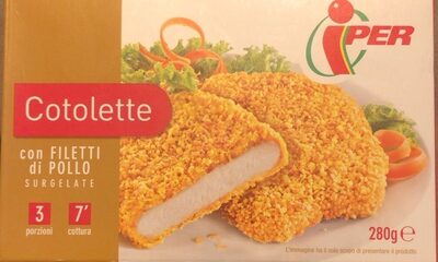 Cotolette con filetti di pollo surgelate