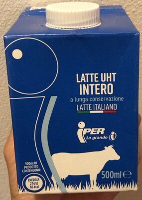 Latte uht intero front packaging