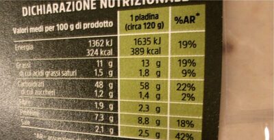 Piadina con olio extravergina di oliva