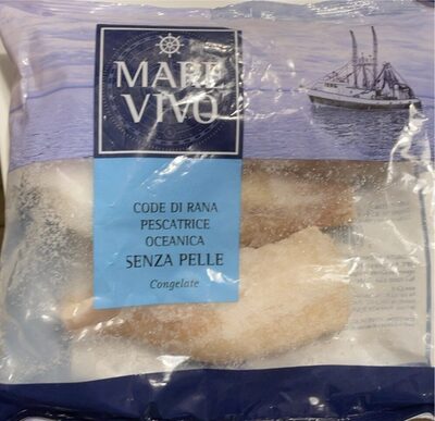 Code di rana pescatrice oceanica senza pelle congelate front packaging