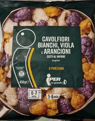 Cavolfiori Bianchi viola arancioni cotti a vapore
