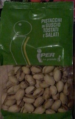 pistacchi in guscio tostati e salati front packaging