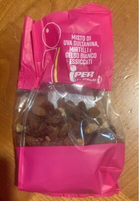 Misto di uva sultanina,mirtilli e gelso bianco essiccati