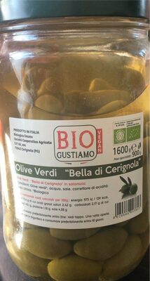 Olive verdi “bella di cerignola” front packaging