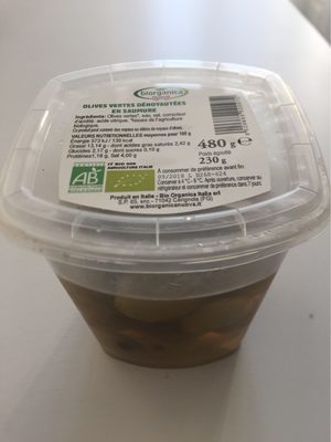 Olives vertes dénoyautées en saumure