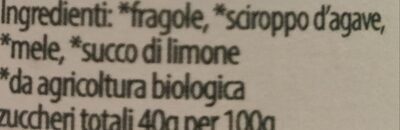 Fruttata di fragole ingredients label