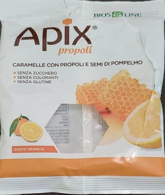 Caramelle con propoli e semi di pompelmo front packaging