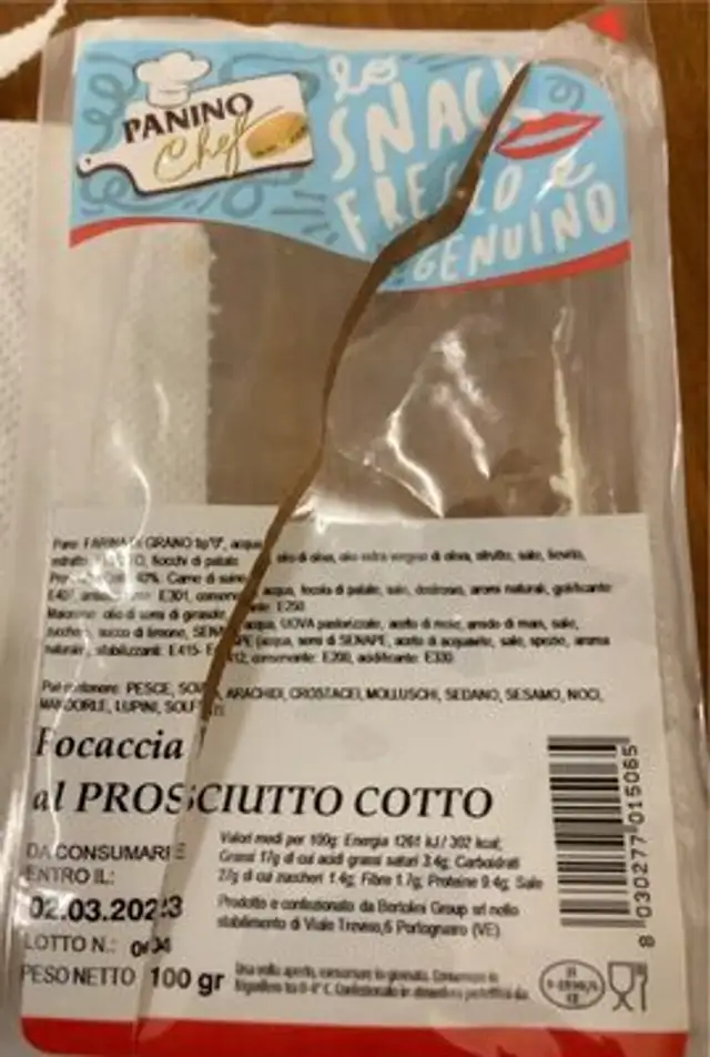 Focaccia al prociutto cotto