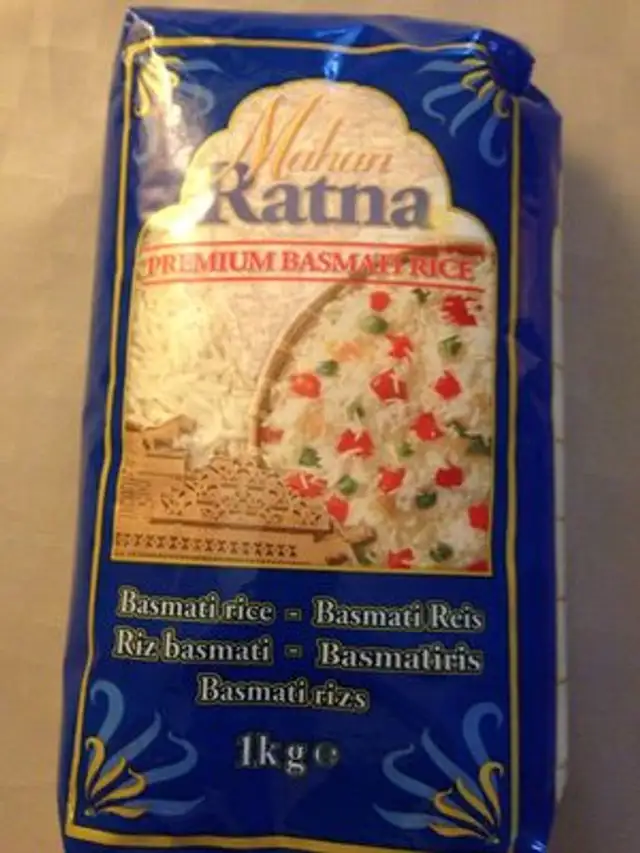 Riz Basmati MAHAN RATNA ingredients label