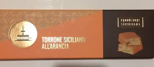 Torrone siciliano all'arancia front packaging