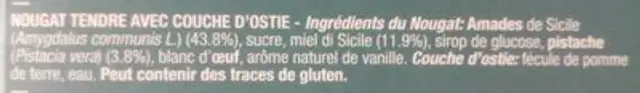 Torrone Siciliano Classico ingredients label