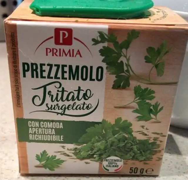 Prezzemolo trittato surgelato front packaging