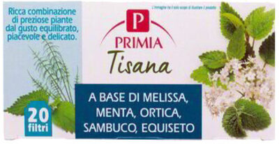 Tisana a base di melissa, ortica, sambuco ed equiseto