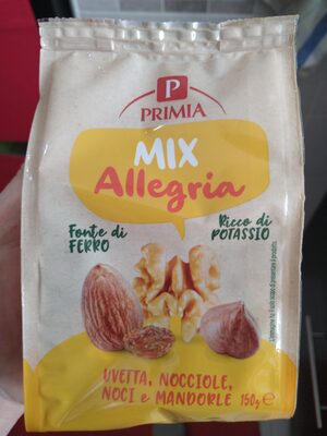 Mix allegria uvetta nocciole noci e mandorle