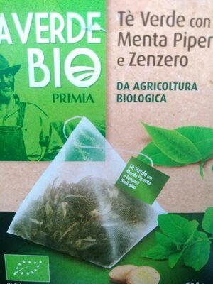 Tè verde con Menta Piperita e zenzero front packaging