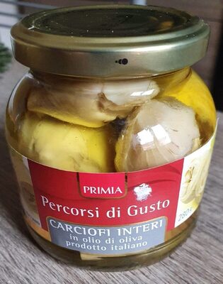 Carciofi interi in olio di oliva front packaging