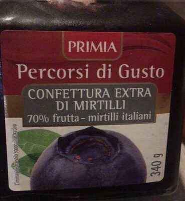 Confettura extra di mirtilli front packaging