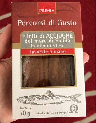 Filetti di acciughe del mare di sicilia in olio di oliva