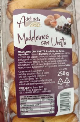 Madeleines con uvetta