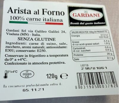Arista al forno front packaging