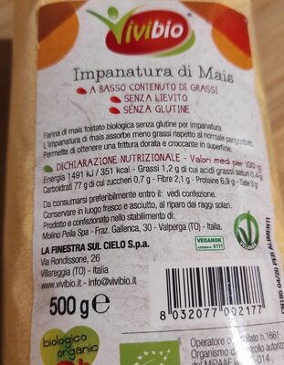 Impanatura di mais front packaging