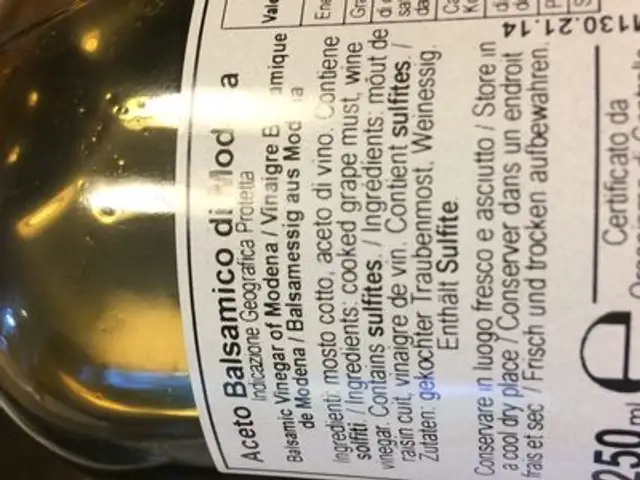Aceto Balsamico Di Modena Igp ingredients label