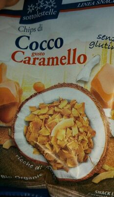 Chips di cocco gusto caramello front packaging