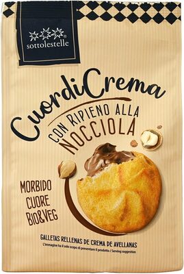 Cuor di crema con ripieno alla nocciola front packaging