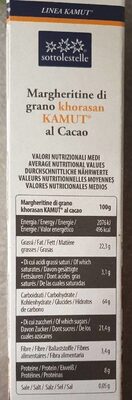 Margheritine di grano nutrition facts table