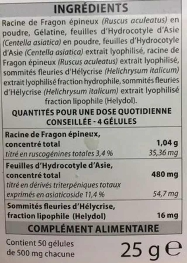 Aboca Neofitoroid ingredients label