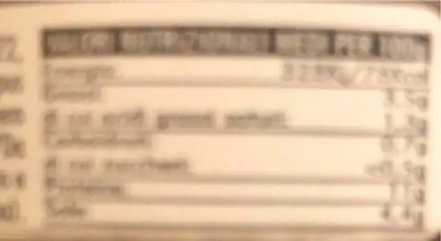 Uova di lompo nutrition facts table