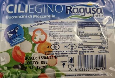 Bocconcini di mozzarella front packaging