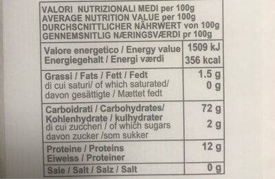 Spaghetti tre sapori nutrition facts table