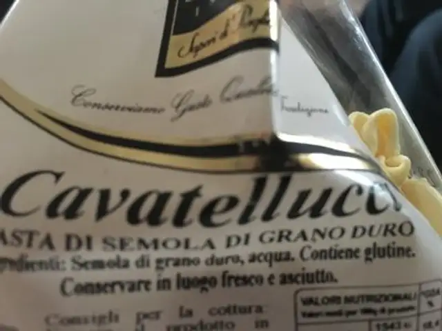 Cavatellucci ingredients label