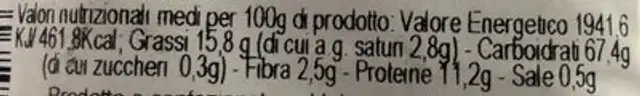 Tarallucci alle olive nere ingredients label