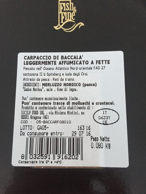 Carpaccio di Baccalà