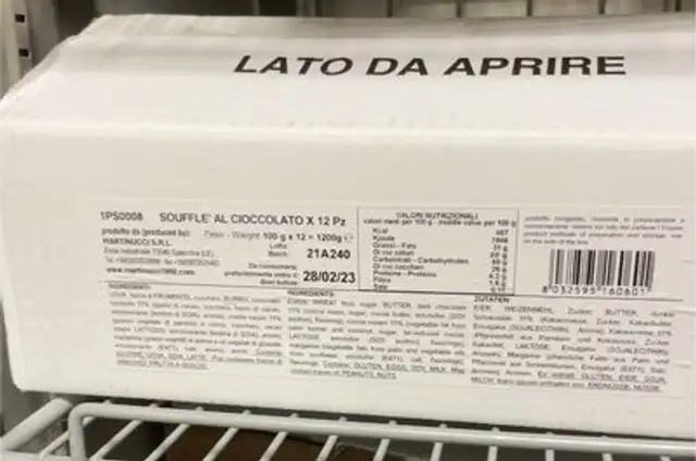 Souffle al cioccolato front packaging