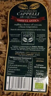 Pasta di grano duro cappelli delle crete senesi