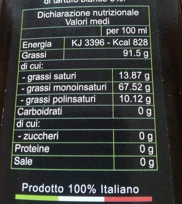 Condomento al tartufo bianco nutrition facts table