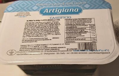 Burrata front packaging