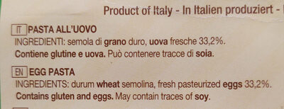 Maltagliati ingredients label