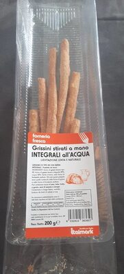 Grissini stirati a mano integrali all'acqua